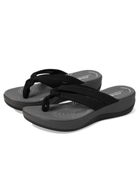 Clark’s Cloudsteppers Arla Kaylie Flip Flop Sandals Black / Grey Size 6